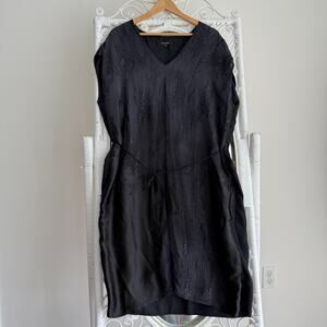 Pas de Calais Tunic Dress One Size Black Burnout Textured Crinkled Avant Garde